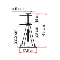Fiamma caravan support stand, aluminum - 4 pieces
