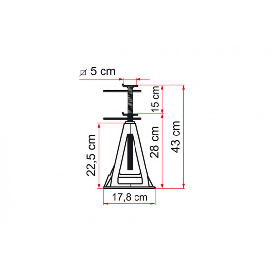 Fiamma caravan support stand, aluminum - 4 pieces