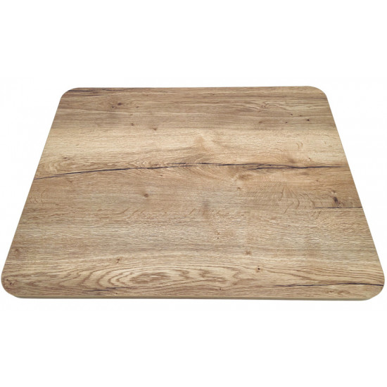 Lightweight tabletop - top side oak look - underside matte white - edges oak look - medium