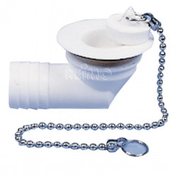 Angled drain fitting - 1" hose, 31 mm drain opening