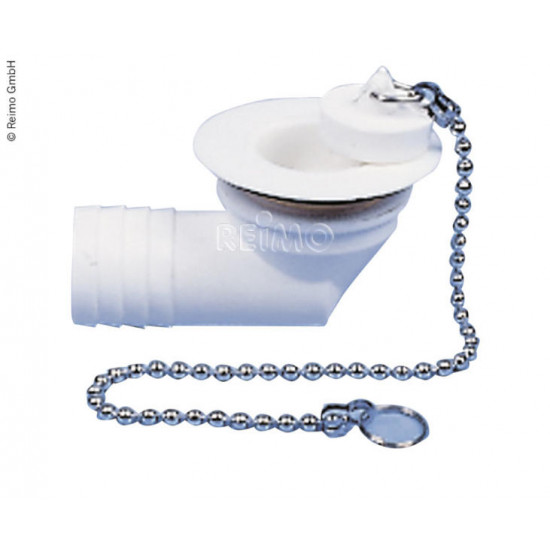 Angled drain fitting - 1" hose, 31 mm drain opening