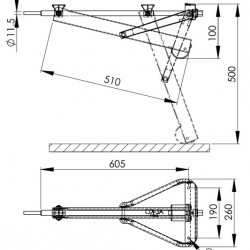 AL-KO standard corner steady, 800kg capacity, installation dimension 605mm