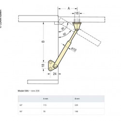 Support flap bracket - Model 506 - 20 cm
