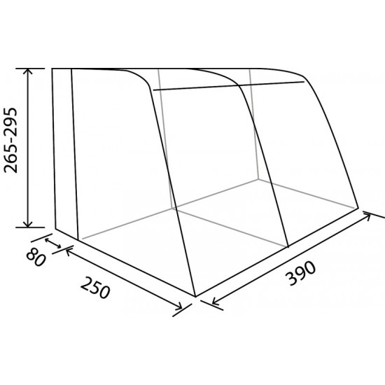 Freestanding inflatable awning TOUR PONZA AIR 390 for motorhomes