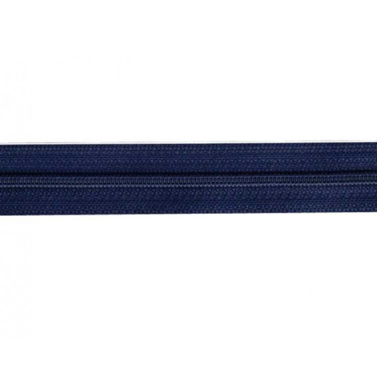 Continuous zipper sold by the meter in blue, 2.5cm wide