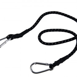 Elastic tensioner 80-140cm stretchable with aluminum hook, black