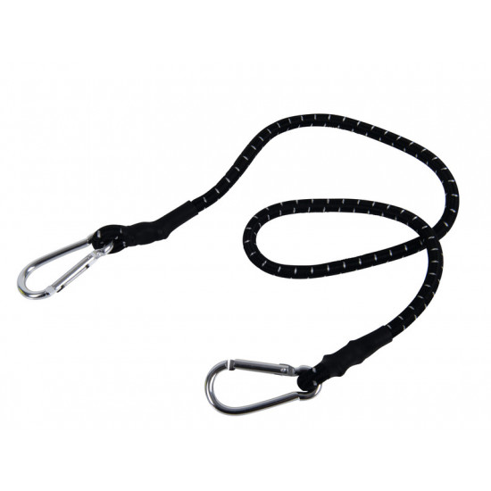 Elastic tensioner 80-140cm stretchable with aluminum hook, black