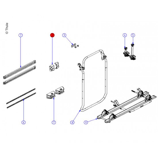 End caps for mounting rails (2 pieces) for Elite Van XT