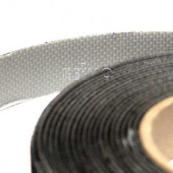Self-adhesive hook and loop tape, 20 mm wide and 5 m long, color: black