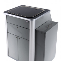 Multifunctional kitchen module pantry - high-gloss silver