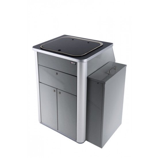 Multifunctional kitchen module pantry - high-gloss silver