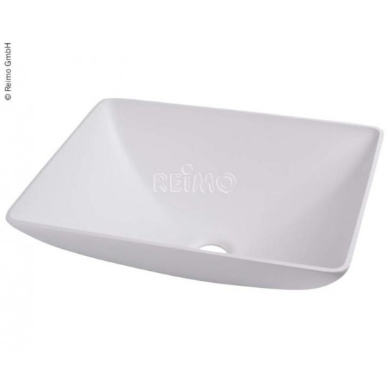 Square white washbasin, dimensions: 350x260mm H135mm