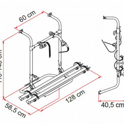 Caravan rear carrier Simple Plus 200 for 2 bikes, max. load capacity 35kg
