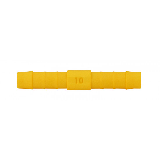 Straight connector for 10mm hose, 2 pcs. White/yellow