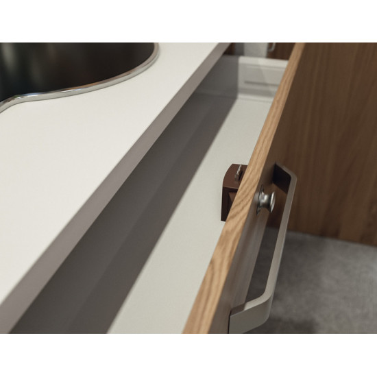 Surface-mounted bolt lock, push-lock - single-sided operation - brown
