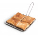 Stainless steel toaster with folding handle