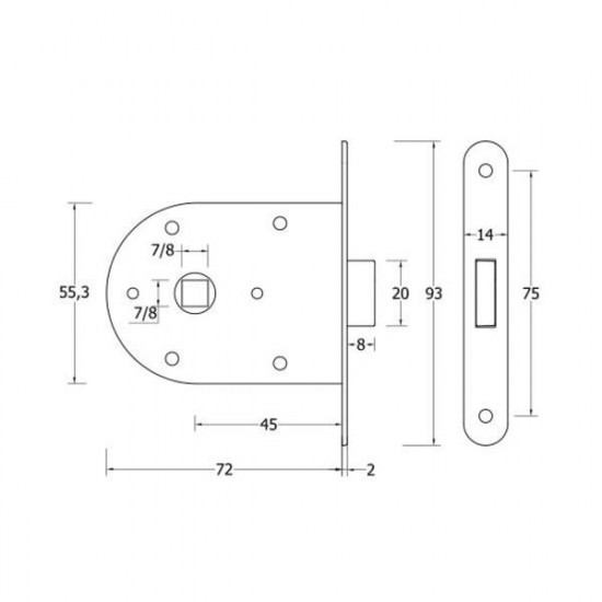 Recessed built-in lock