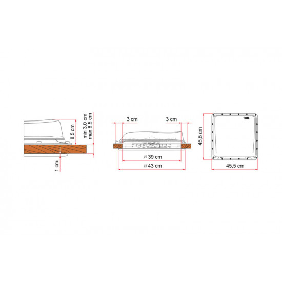 12V Crank Roof Vent Turbo-Vent Premium - 40 x 40 cm - Crystal Vent