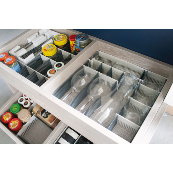 Purvario drawer runners - light grey / anthracite - set of 8
