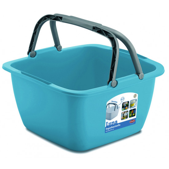 Bucket 18.5 liters, 40x40x23cm. Assorted colors: white, turquoise, lime green