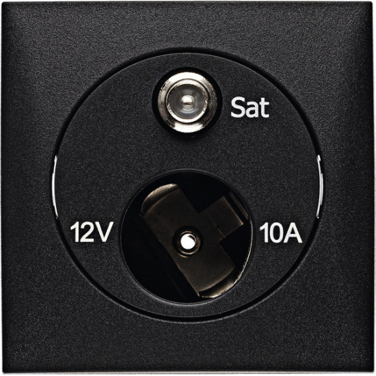 SAT socket with 12V outlet, anthracite