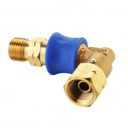 Rotating 90° coupling piece for the gas hose