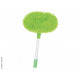 Telescopic wash brush with round microfiber head