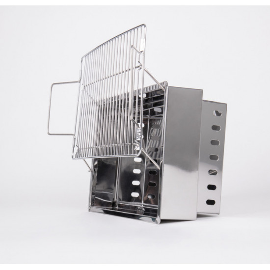 Stainless steel charcoal suitcase grill