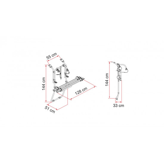 Carry-Bike campervan Renault Trafic and similar models with split rear doors