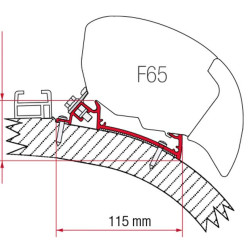 FIAMMA Adapter Fiamma F65 Cathago Chic, one-piece profile bar, gluing necessary, 490cm