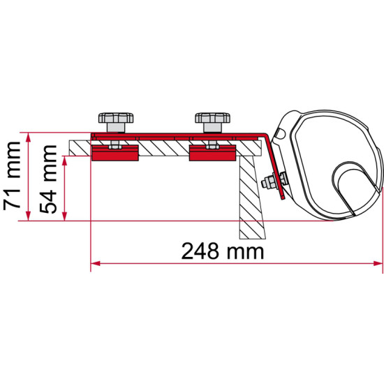 Fiamma Adap.F35 railing, Adapter F35 Standard roof rail/luggage carrier