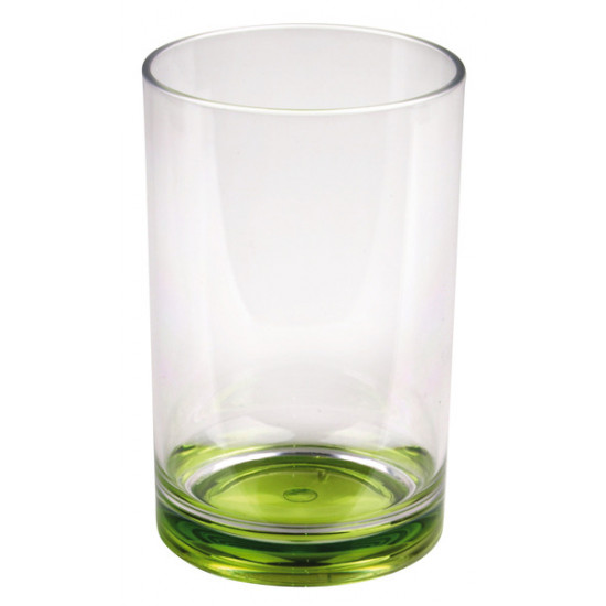 Plastic glasses with colored bases - lime and petrol
