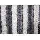 Chenille fleece curtain - 56 x 185 cm - White / Grey