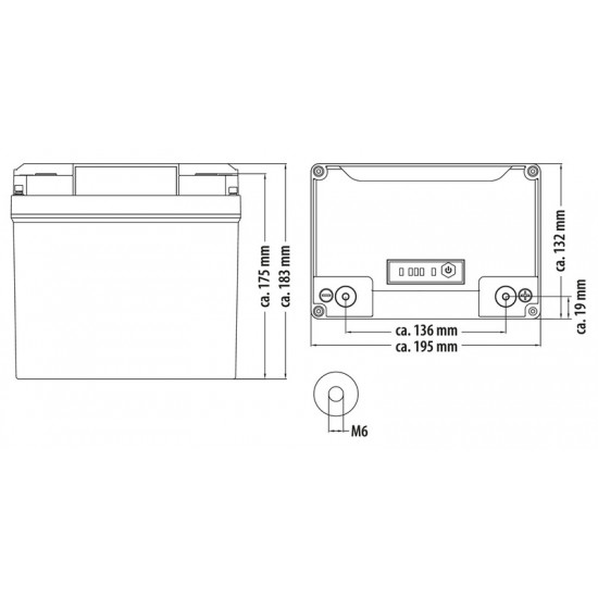 LiFePO4 lithium battery Li50BT-H with Bluetooth and heating function - 50 Ah