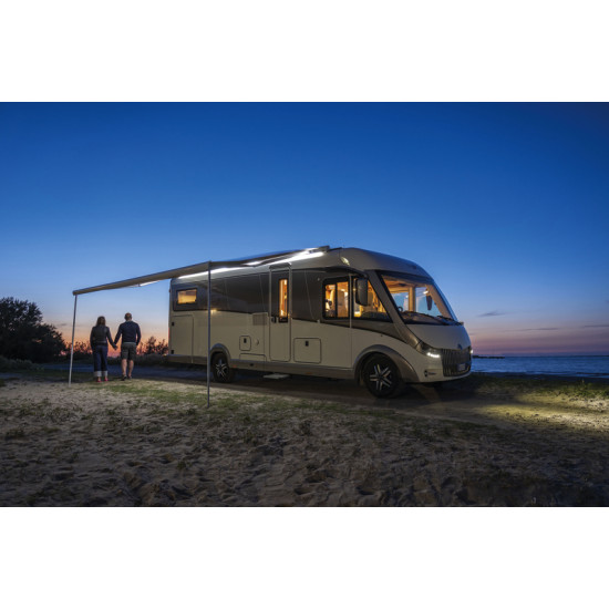 W4540 x Cloth With 4380mm FIAMMA Roof awning F80L - For vans and motorhomes, Housing colour Deep Black, Cloth colour Royal Grey