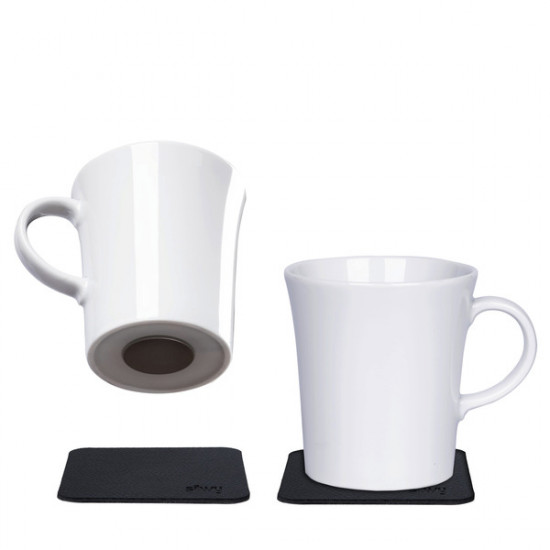 Silwy magnetic mugs, white, set of 2