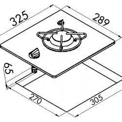 Built-in glass gas hobs