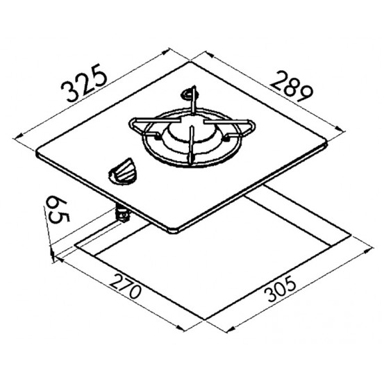 Built-in glass gas hobs