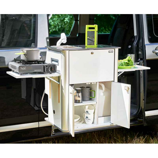 Multifunctional EASY KITCHEN - Right-hand installation - High-gloss white