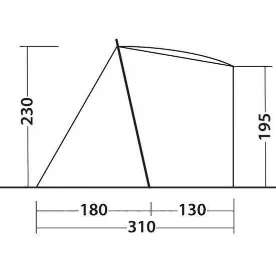 Freestanding rear tent SANDCREST L for bus height 175 - 205 cm