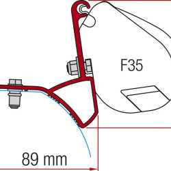 Fiamma awning adapter for F35 Pro awning, Trafic Vivaro from 2015 onwards, For Trafic.Vivaro from model year 2015, 2 holders à 12 cm