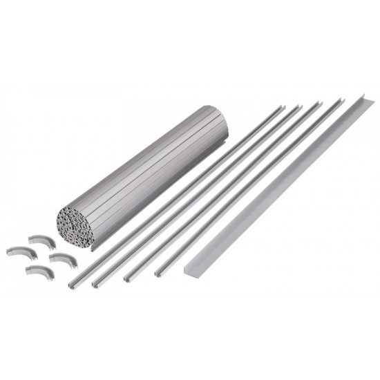 Complete roller shutter door set - silver