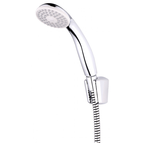 Elegance chrome shower set, 70mm diameter, 1.25m hose