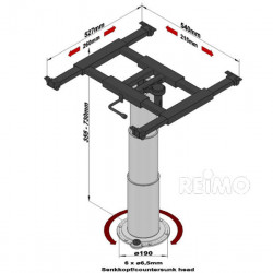 Single-column lift frame 355-730 mm - stroke 375 mm