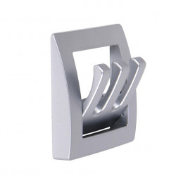 Coat rack, matte silver, 1 piece, foldable, 3 hooks