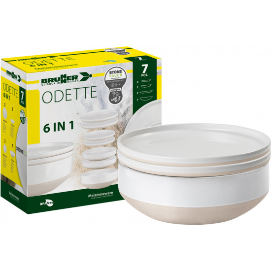 Melamine dinnerware set Odette - 7-piece - For 2 people