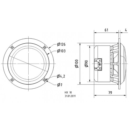 High-end 2-way coaxial loudspeaker 4"