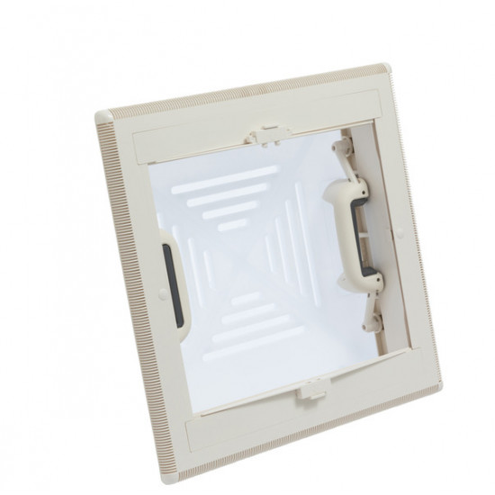 Roof hatch 400 x 400 mm - frosted glass - with roller blind and mosquito net