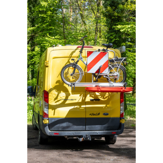 Aluminum reversible warning sign for Italy and Spain