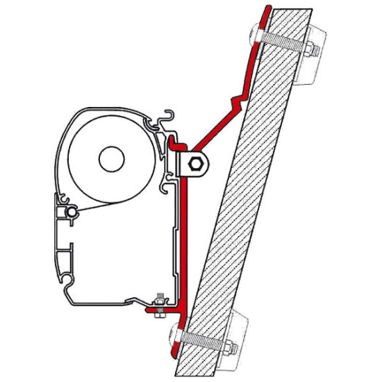 FIAMMA Adapter for F45i/F45iL/ZIP special mounting, B-Adapter, Width: 80 mm